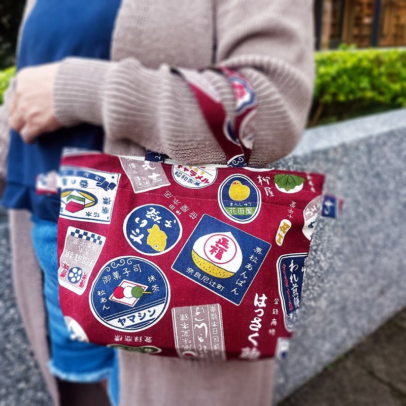 Handmade Japanese style handbag-wagashi - Handbags & Totes - Cotton & Hemp Red