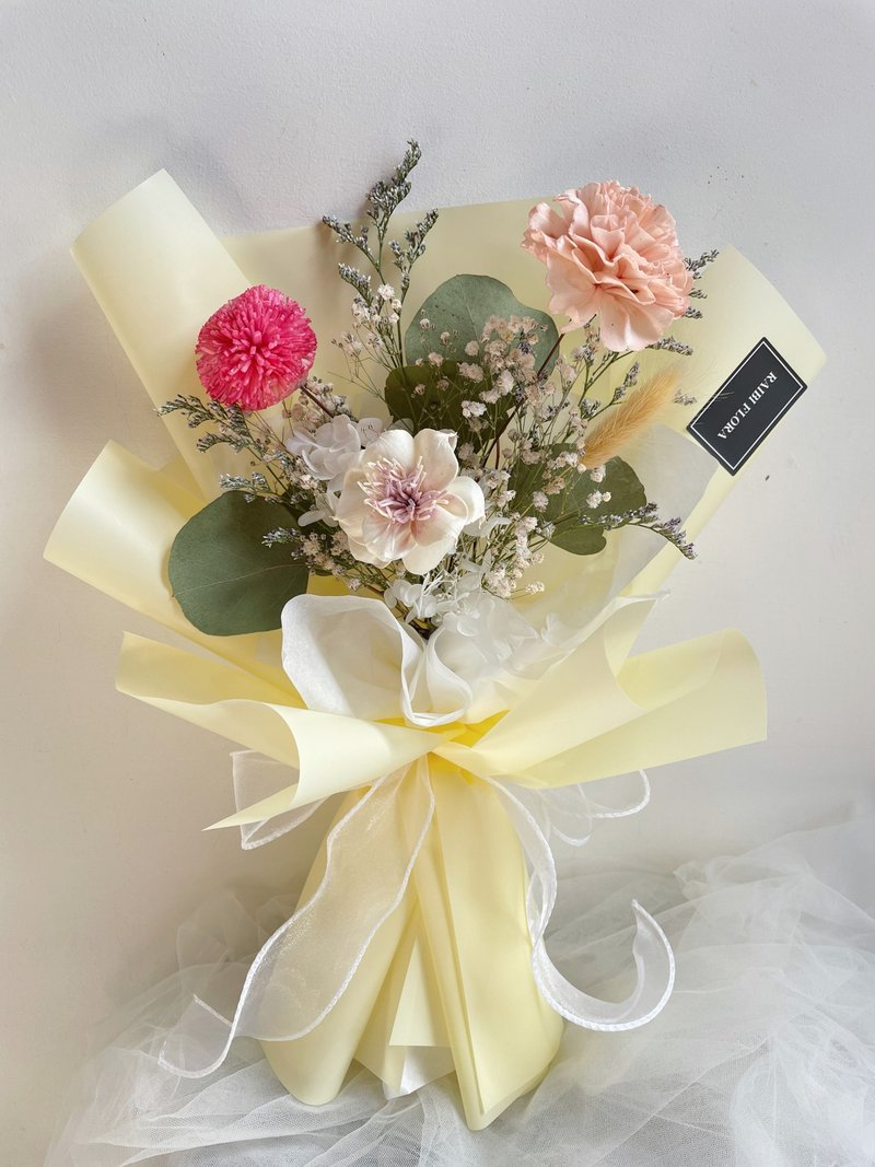 母親節 乾燥花 花束 康乃馨 乾燥花花束 可愛乒乓乾燥花束 - 乾燥花/永生花 - 植物．花 