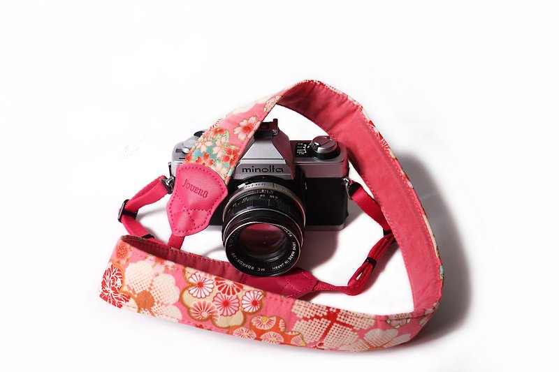 4.0 Decompression Camera Strap-Rihe Shenghua-Cherry Blossom Japanese Style - กล้อง - ผ้าฝ้าย/ผ้าลินิน สึชมพู