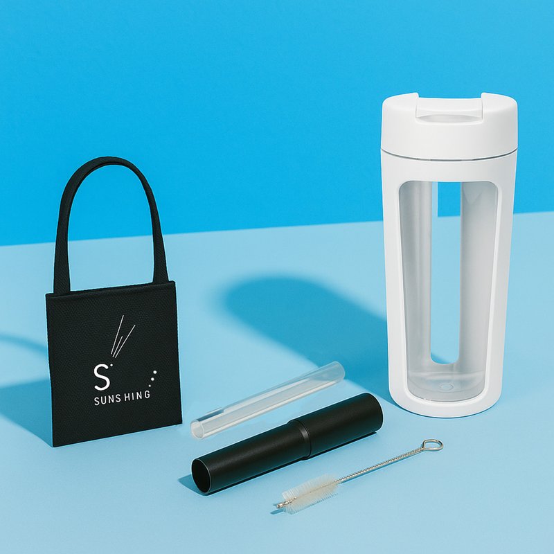 S+ PURE Eco純粹杯 700ml | 純黑提袋 | 銀離子吸管 - 其他杯子 - 環保材質 多色