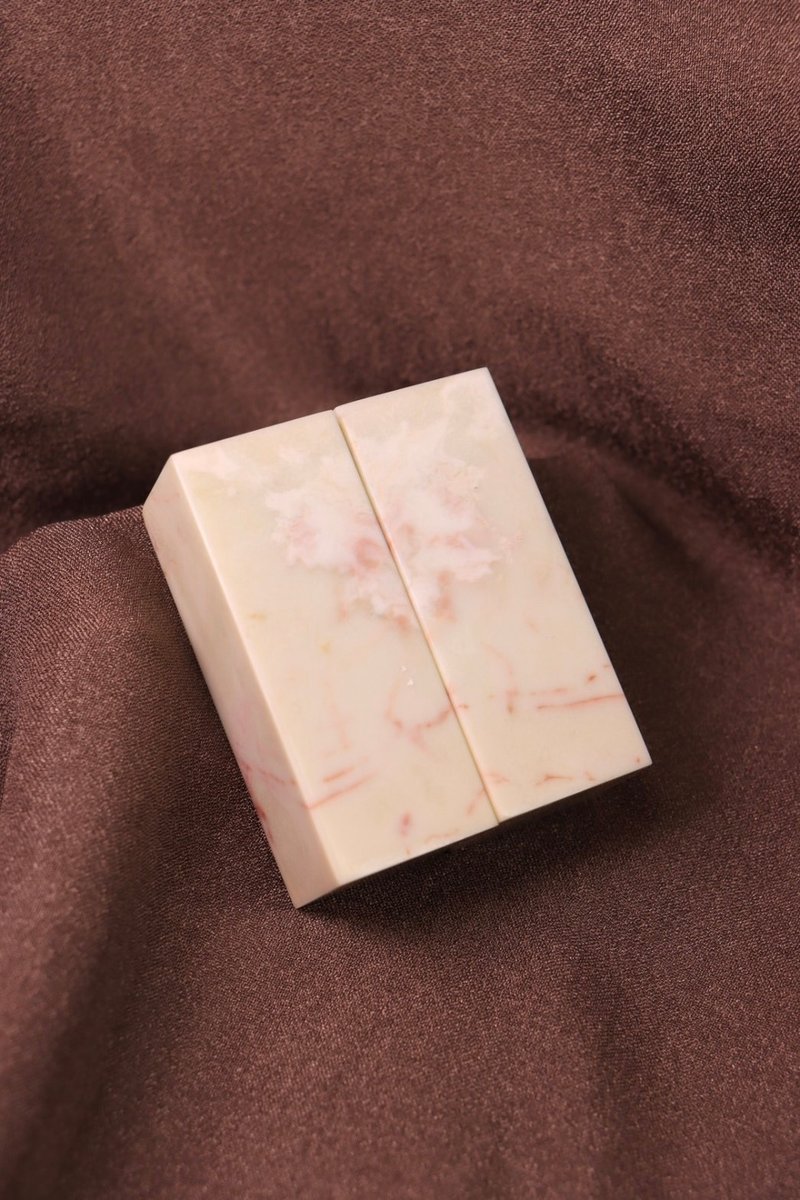 【日好手工刻印・情人結婚對章】巴林石 A250608 - 印章/印台 - 石頭 粉紅色