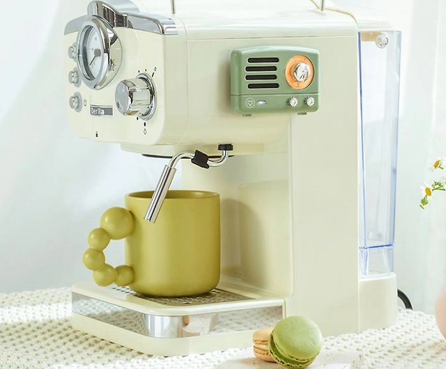 Swan Brand - Retro Pump Espresso Coffee Machine in Yellow