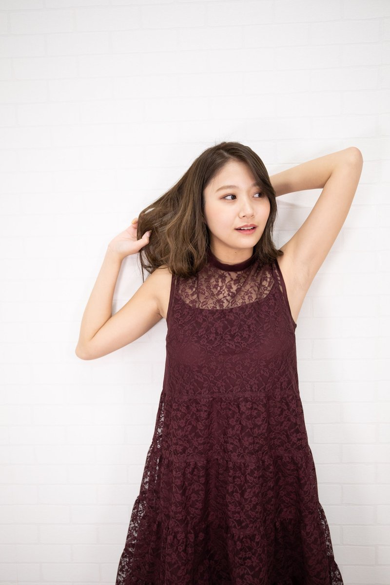 【made in Japan】lace tiered dress - One Piece Dresses - Other Man-Made Fibers Purple