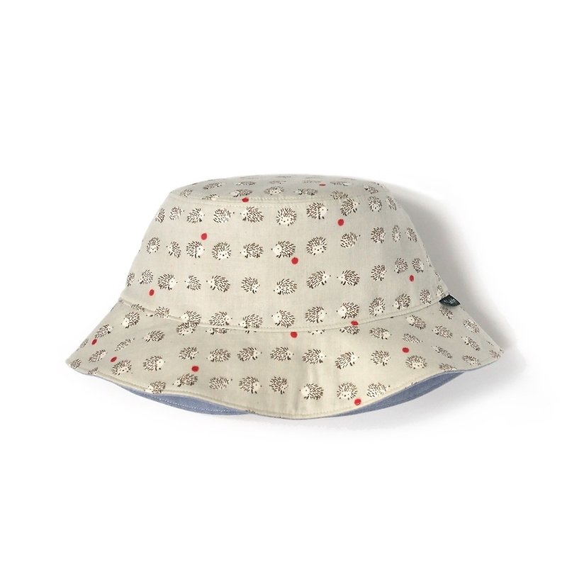 Little Hedgehog double fisherman hat - khaki gray - Hats & Caps - Cotton & Hemp Gray