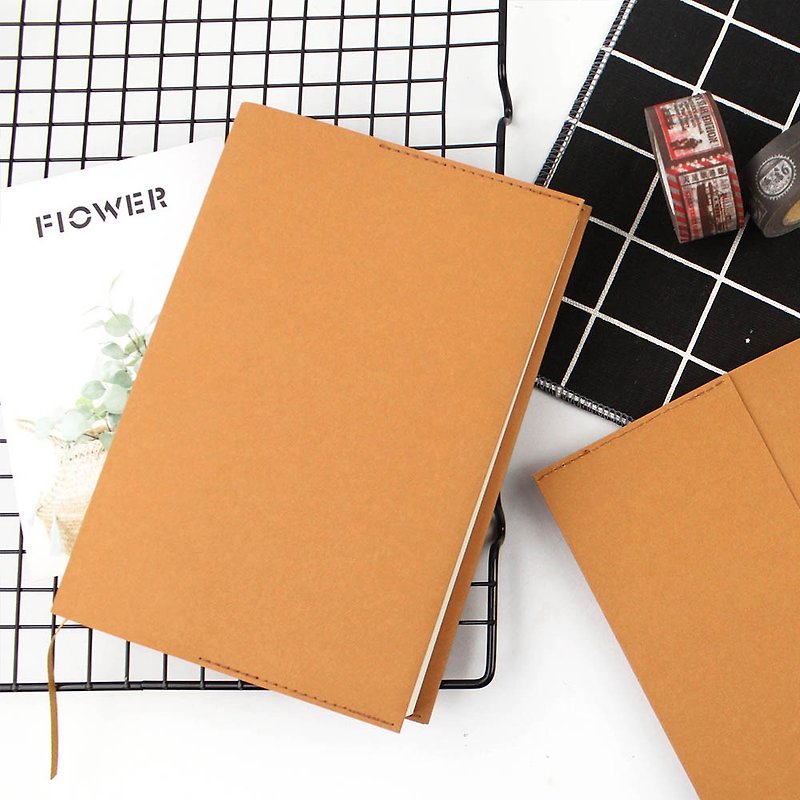 Chuyu A6/50K leather paper book jacket/washed kraft paper/book cover/book cover/DIY - Book Covers - Other Materials Brown