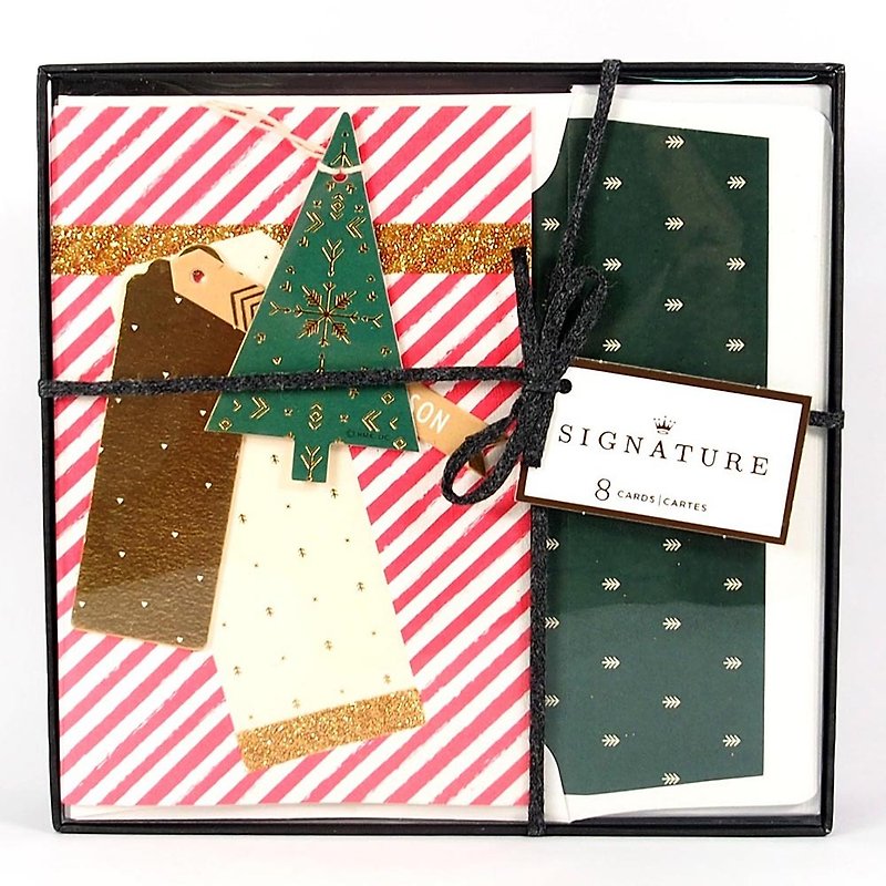 レッドストライプ クリスマスボックスカード 8枚パック [ホールマークカード クリスマスシリーズ] - カード・はがき - 紙 多色