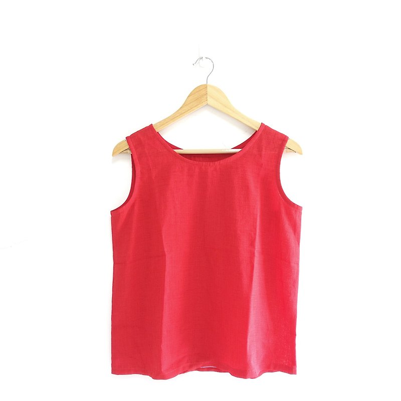 │Slowly│Enthusiastic red-old vest │vintage.Retro.Literature - เสื้อกั๊กผู้หญิง - เส้นใยสังเคราะห์ สีแดง