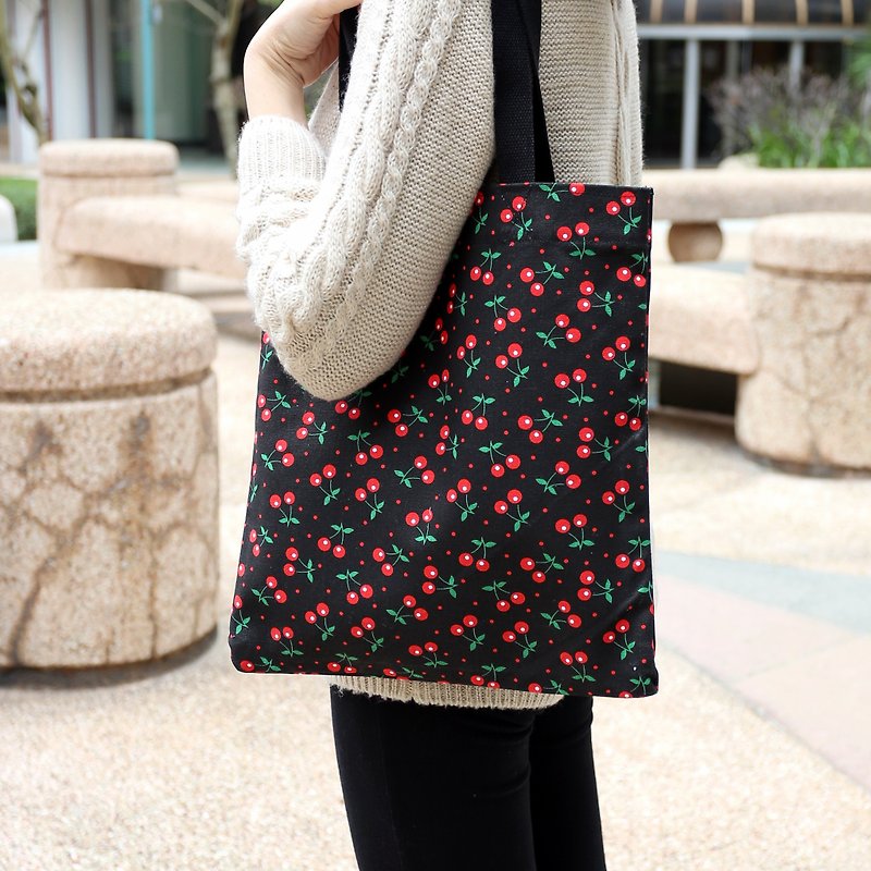 Two-in-one portable shoulder bag, shoulder bag-cherry (E4) (available from stock) - กระเป๋าแมสเซนเจอร์ - ผ้าฝ้าย/ผ้าลินิน หลากหลายสี