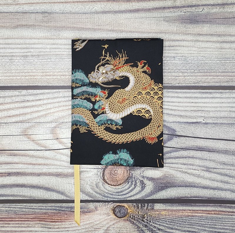 Book Cover/Book Jacket - Dragon and Swan Pattern (Black) - 書套/書衣 - 其他材質 