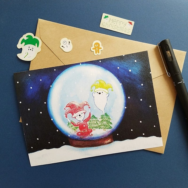 Christmas card | crystal ball - การ์ด/โปสการ์ด - กระดาษ สีน้ำเงิน