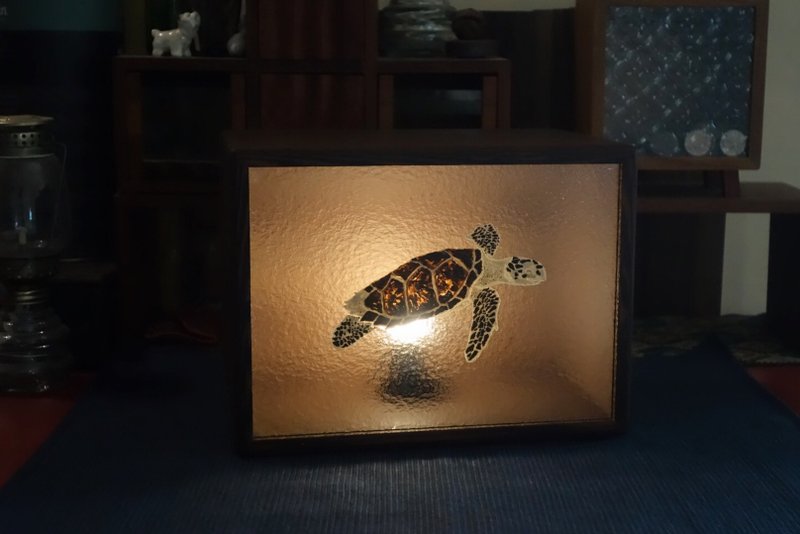 ShouZhuo handmade---Hand-painted turtle light box - Lighting - Wood 