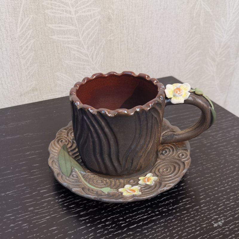 手工製作-花杯系列-水仙 - 咖啡杯/馬克杯 - 陶 