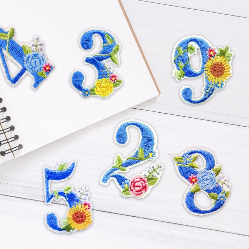 【數字刺繡布貼】花語數字0─9 - 貼紙 - 繡線 