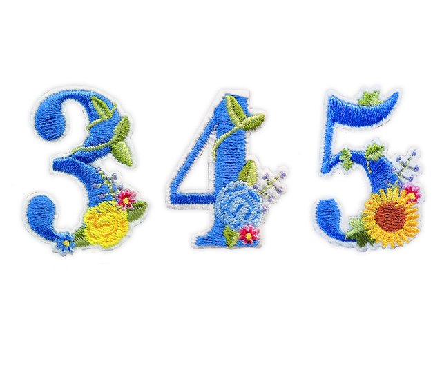 数字刺繍ワッペン】花言葉数字 番号0-9 - ショップ ICONA ステッカー