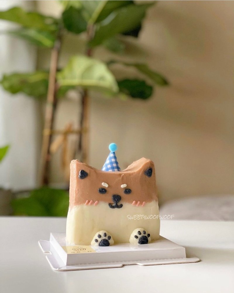 【一口甘口】ペット生鮮ケーキ 立体的な柴犬の形 - スナック菓子 - 食材 ブラウン