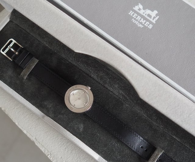 HERMES エルメス パスパス ウォッチ 腕時計 シルバー ブラック