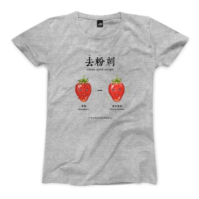 にきび - ディープヘザーグレー - 女性のTシャツ - Tシャツ - コットン・麻 グレー