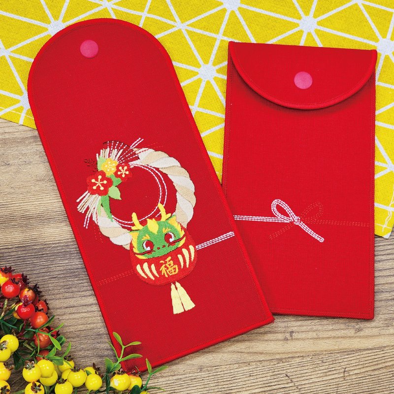【刺繡紅包袋】龍年達摩紅包袋 | 2024 達摩 紅包袋 - 紅包袋/春聯 - 繡線 紅色