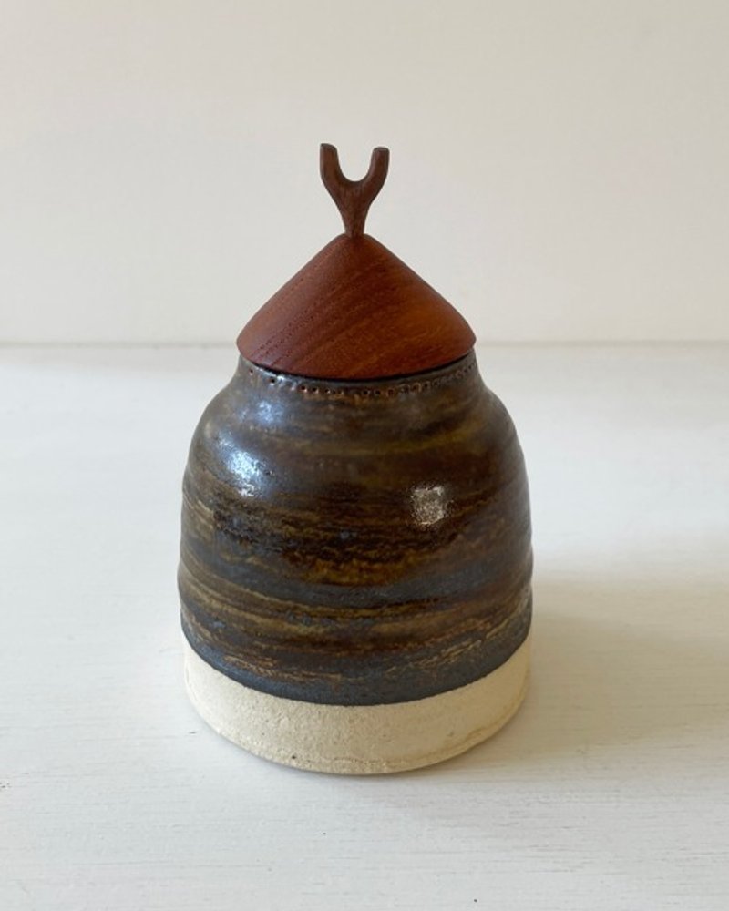 Small jar, brown, matte - Food Storage - Pottery Brown