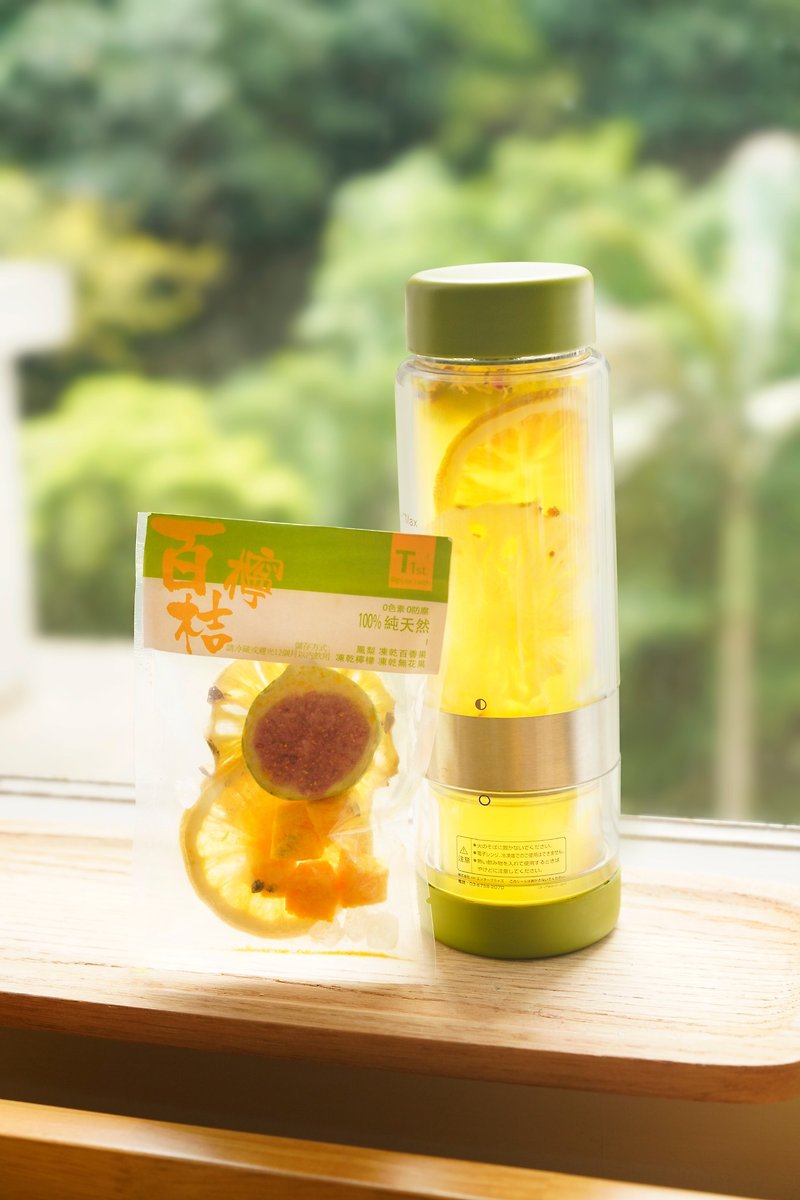 【Lime Orange】Lemon Pineapple Fig Passion Fruit Tea Free Customized Loose Water Tea Loose Water Stickers - ชา - วัสดุอื่นๆ สีน้ำเงิน