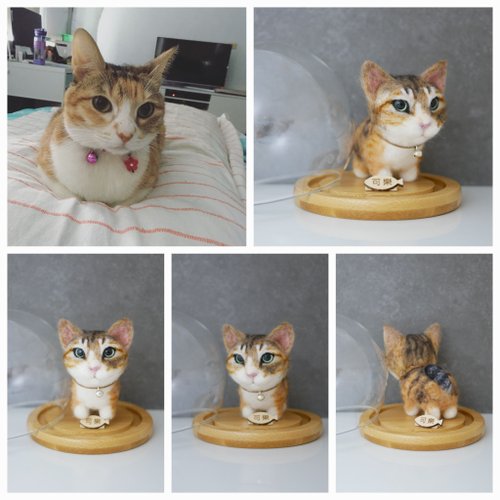 ハンドメイド☆羊毛フェルト 猫 夏祭り 甚平 お面 （羊毛