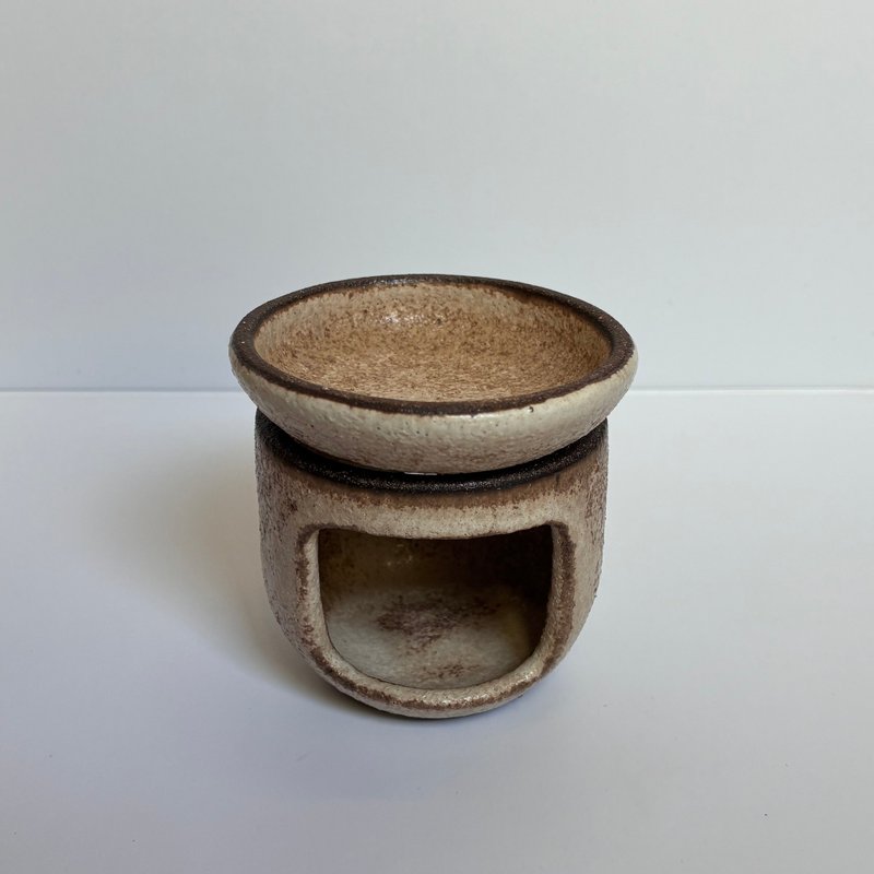 陶瓷香薰蠟燭座/薰香台/精油座 - 香氛蠟燭/燭台 - 陶 咖啡色