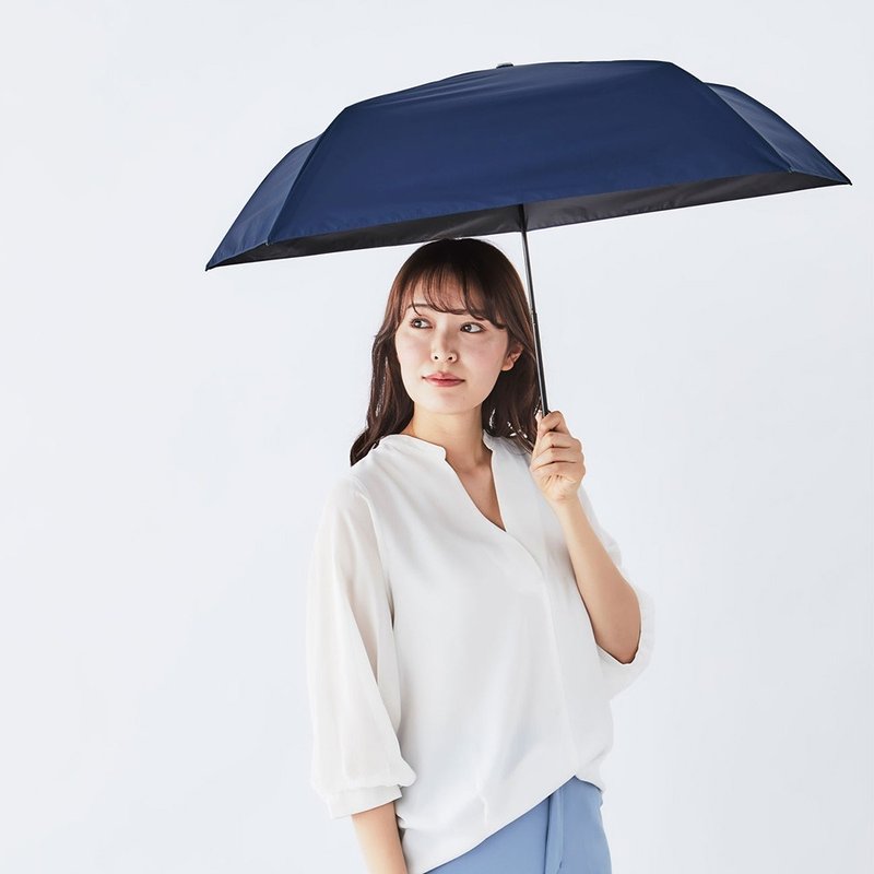 Amvel×AZPAC Special Edition HEATBLOCK World's Lightest Blackout Pocket Umbrella 111g Navy Blue - Umbrellas & Rain Gear - Polyester Blue