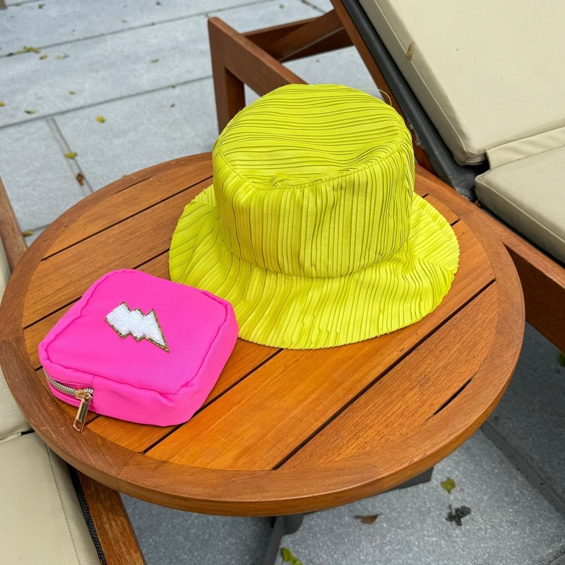 Wyllabrand Yuzu Soda Plissé Hat - Hats & Caps - Other Materials Yellow