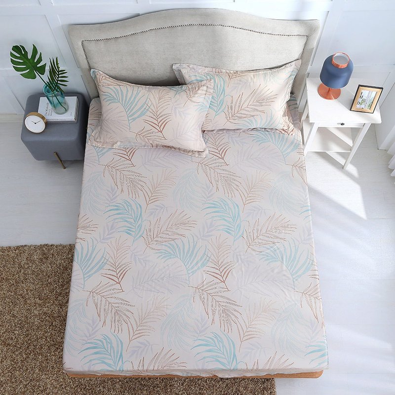 Hongyu 300 woven Tencel bed bag pillowcase set Mumu (single/double/extra large/extra large) - เครื่องนอน - วัสดุอื่นๆ สีกากี