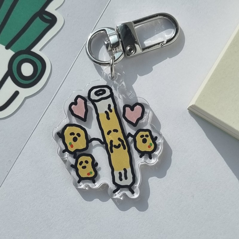 Odeng grandpa Acrylic Key-ring - 鎖匙扣/鎖匙包 - 壓克力 橘色