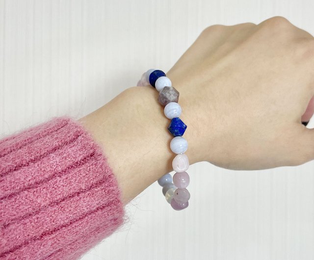 Lapis Lazuli Kunzite Opal Popular Natural Crystal Gift Energy Stone Bracelet  Direct Shipping from Japan - Shop Hoshino Jewelry Kan Crystal Workshop  Bracelets - Pinkoi