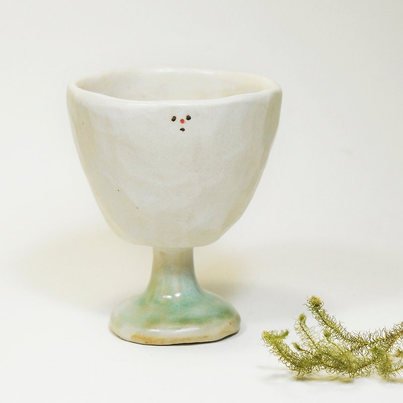 手感陶作:菌杯人-綠油油矮腳杯 - 茶具/茶杯 - 瓷 綠色
