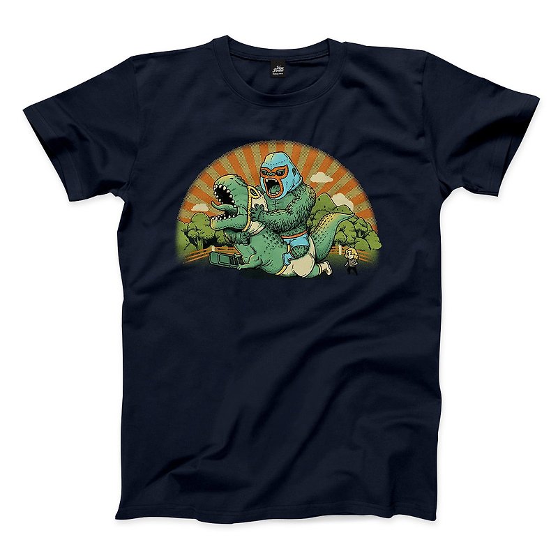 Control Violence by Holding-Navy-Neutral T-shirt - เสื้อยืดผู้ชาย - ผ้าฝ้าย/ผ้าลินิน สีน้ำเงิน