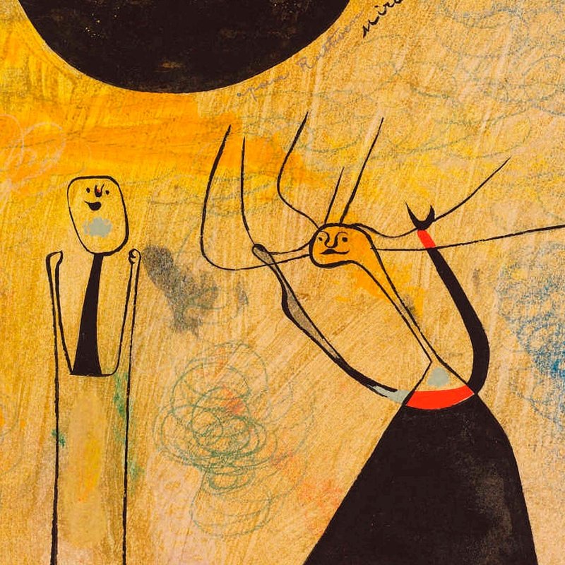 【藝術掛畫】 Joan Miro 米羅 -- Deux personnages 兩個人 - 海報/掛畫/掛布 - 紙 