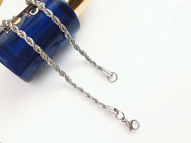 Stainless steel chain (W)3.0mm (L)55-85cm - Long Necklaces - Stainless Steel Silver