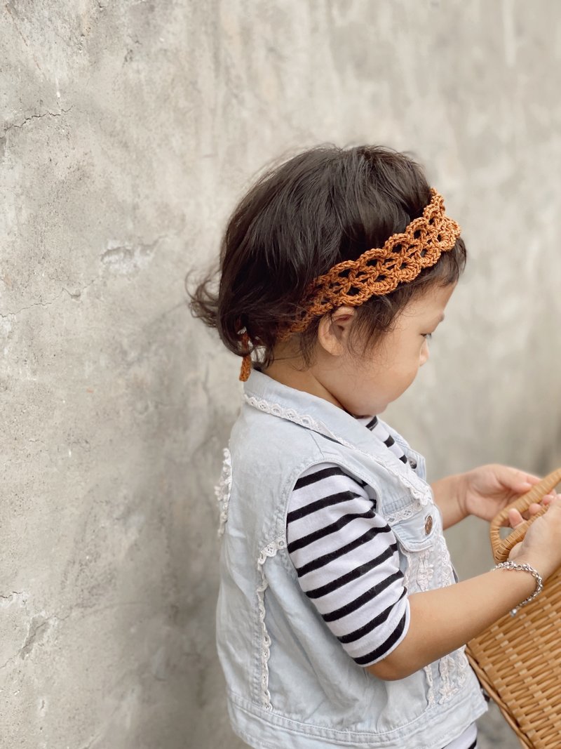 Hand-woven Hollow Lace Headband-Lace-up/Parent-child Headband - Hair Accessories - Cotton & Hemp Multicolor