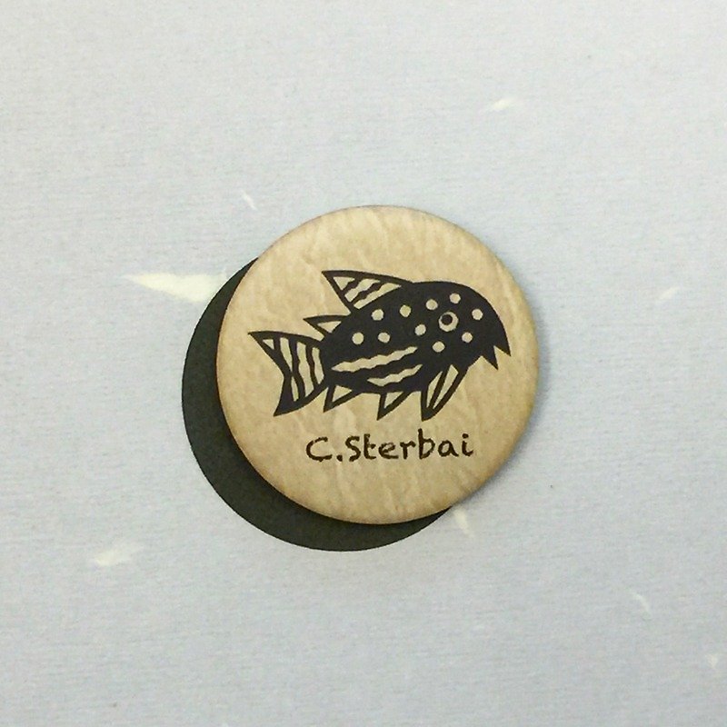 Corydoras' Button Badge - C.Sterbai - Badges & Pins - Plastic Khaki