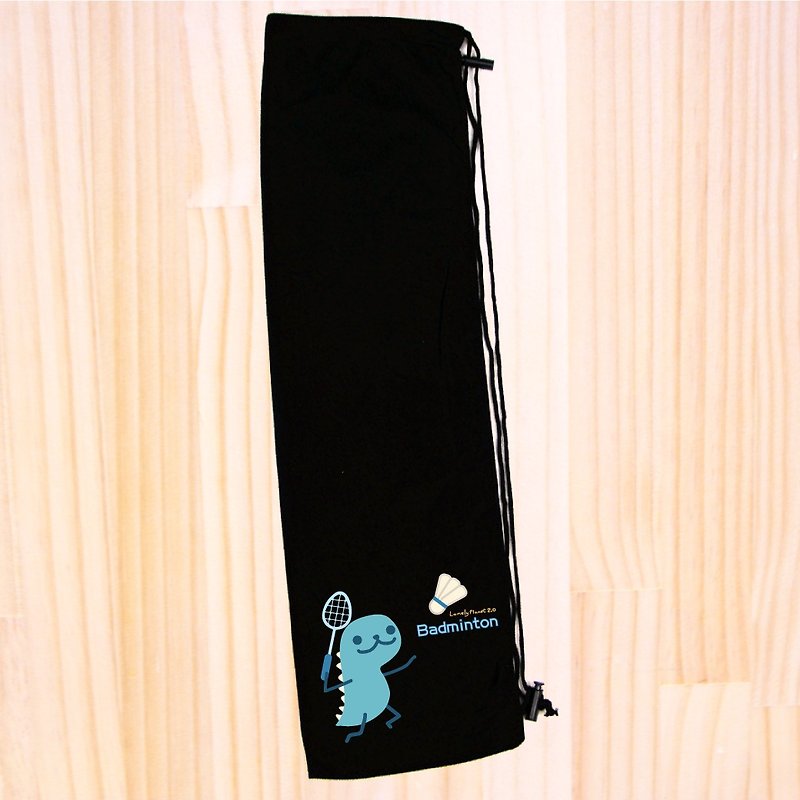 Lonely Planet Badminton Racket Velvet Bag-Dinosaur Badminton-Black-Last 1 Piece - อุปกรณ์ฟิตเนส - เส้นใยสังเคราะห์ สีดำ