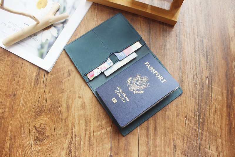 Leather passport holder passport cover registration certificate passport bag passport storage bag passport bag 18H-101 - Passport Holders & Cases - Genuine Leather Gray