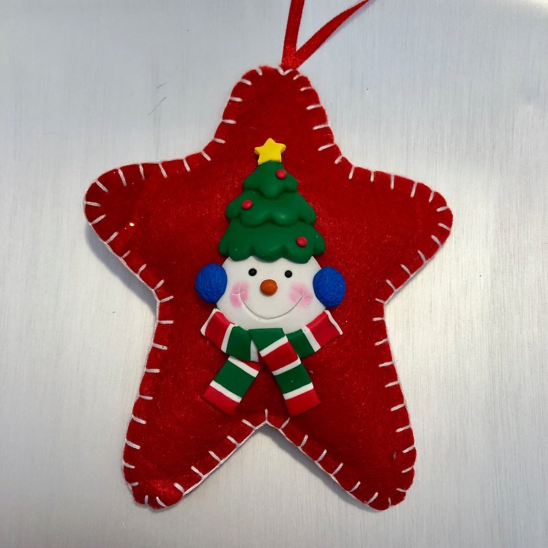 Christmas snowman pendant - Items for Display - Cotton & Hemp Red
