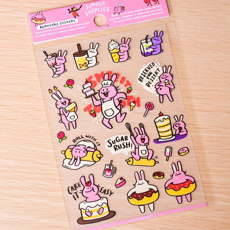 Sweet Tooth Removable Stickers - 貼紙 - 防水材質 粉紅色
