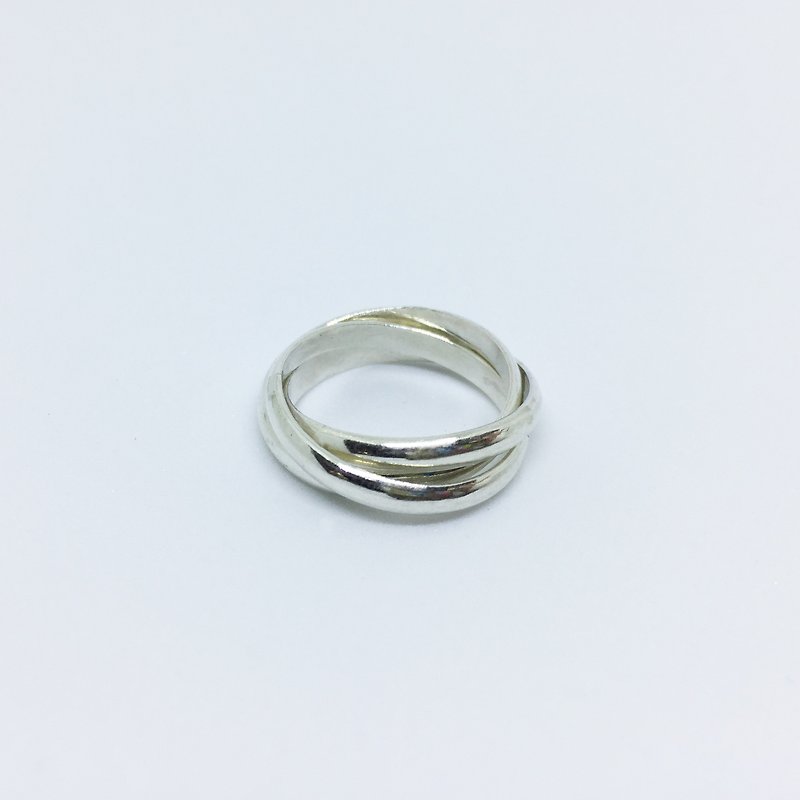 ► ◄ 925 tricyclic silver ring silver silver ring hand ring Nvjie - แหวนทั่วไป - โลหะ สีเทา