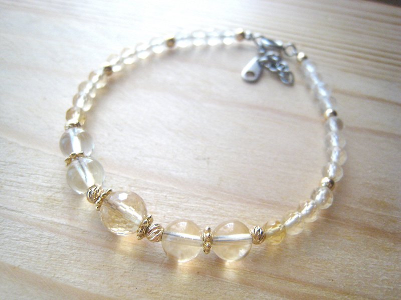 [November Stone] Gold Bird[Citrine Bracelet] Crystal Bracelet - สร้อยข้อมือ - คริสตัล สีเหลือง