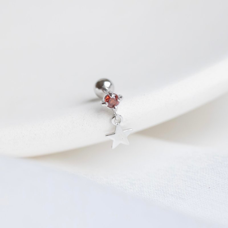 Stone 925 Sterling Silver Star Drop Bead Earrings - Earrings & Clip-ons - Crystal Silver