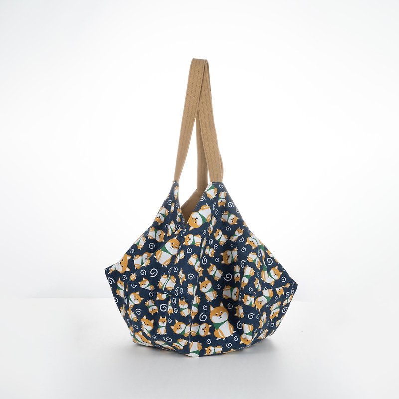 Origami Reversible Canvas Tote: Handcrafted Eco Bag for Stylish Shoppin - อื่นๆ - ผ้าฝ้าย/ผ้าลินิน ขาว