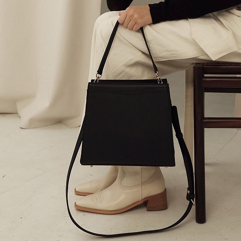 MUR Korean PARA Vegan Leather bag (BLACK) - Messenger Bags & Sling Bags - Eco-Friendly Materials 