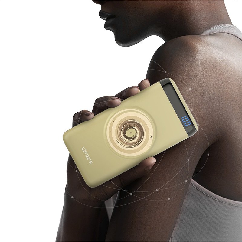 omars magnetic wireless power bank with marking Wh PD20W+QC3.0 fast charge - (Saturn Yellow) - Chargers & Cables - Other Materials Khaki
