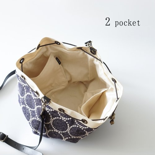 mina perhonen ドローストリングバッグ choucho navy バッグ 斜背包