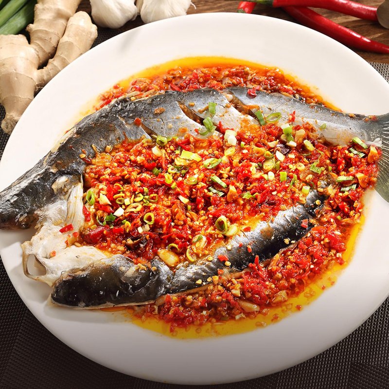 【Good Food】Spicy Boiled Fish with Chopped Pepper (1pc/700g) - อาหารคาวทานเล่น - วัสดุอื่นๆ สีแดง