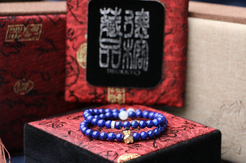 lapis stone bracelets 6mm - สร้อยข้อมือ - เครื่องเพชรพลอย 